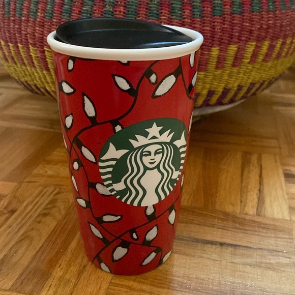 Starbucks Christmas lights 2016 Ceramic Travel Coffee Mug Tumbler 12 oz - Picture 2 of 8